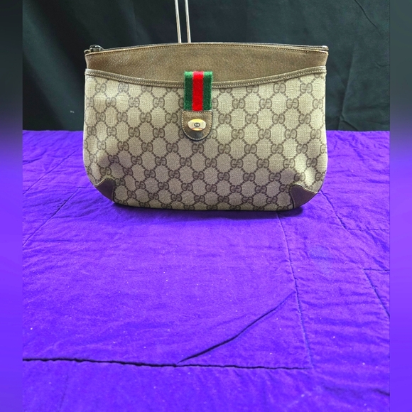 VINTAGE GUCCI MONOGRAM GG SUPREME SHERRY LINE CROSSBODY - Picture 1 of 8